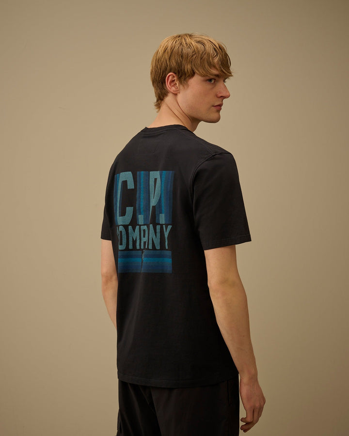 C.P. COMPANY - 30/1 Jersey Comfort Logo T-Shirt Total Eclipse Bleu - Lothaire