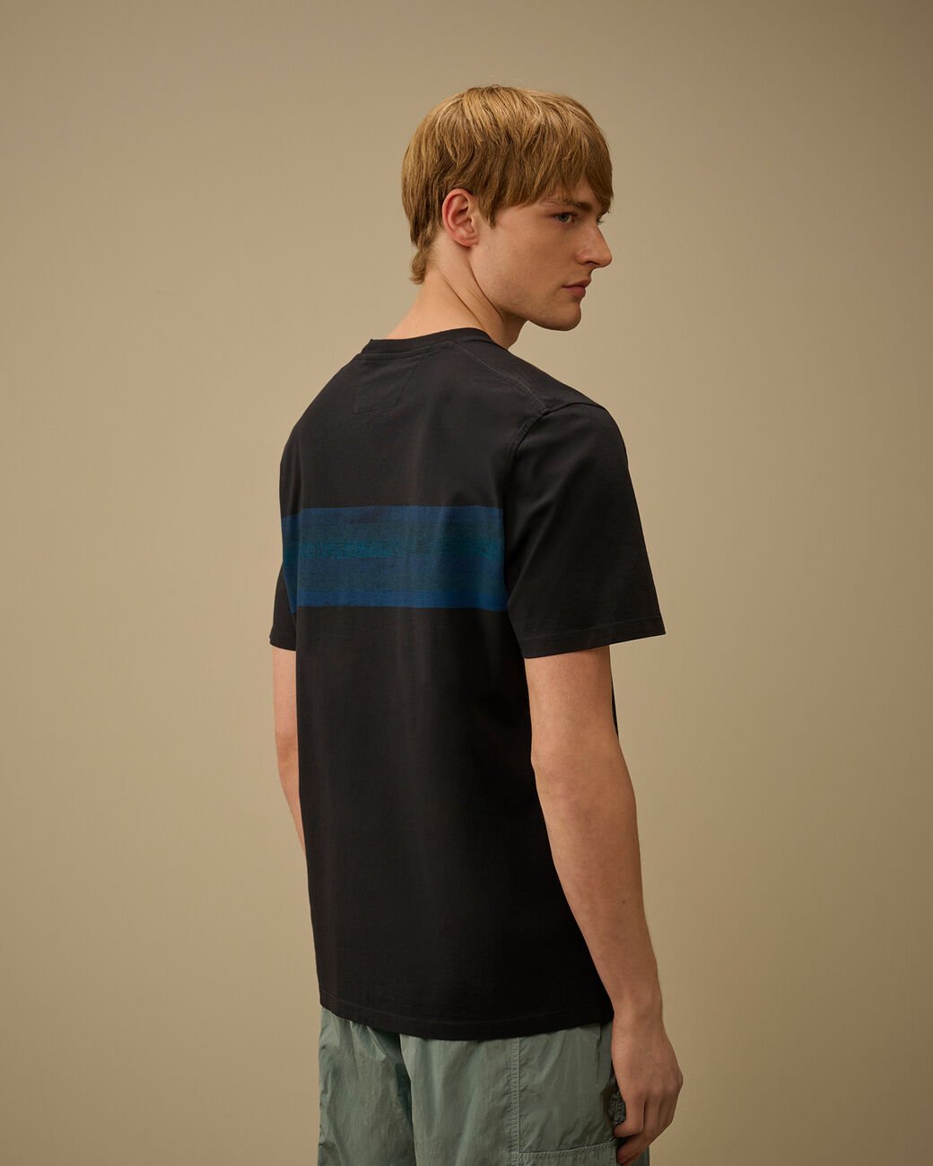 C.P. COMPANY - 30/1 Jersey Short Sleeve Striped T-Shirt Total Eclipse Bleu - Lothaire