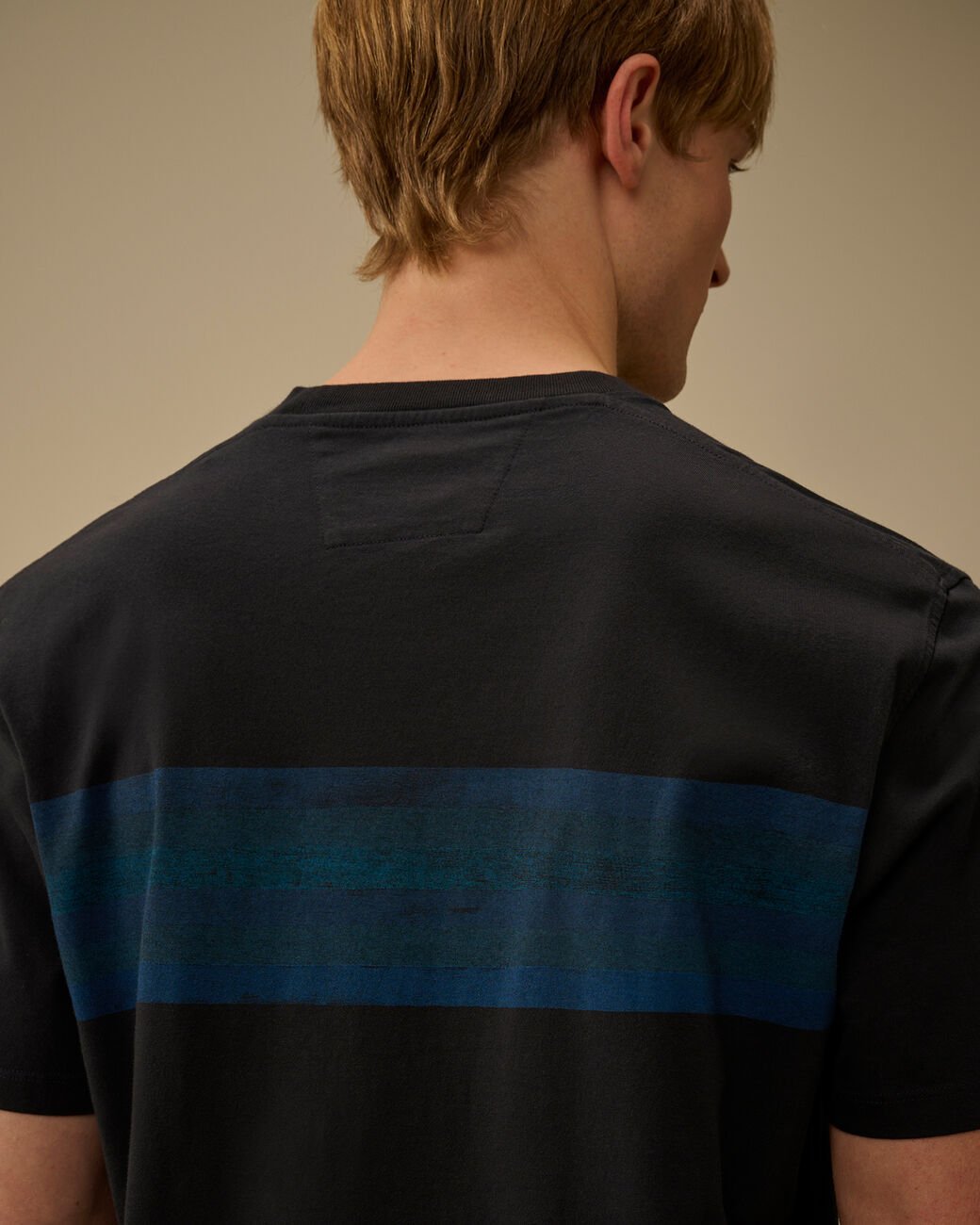 C.P. COMPANY - 30/1 Jersey Short Sleeve Striped T-Shirt Total Eclipse Bleu - Lothaire