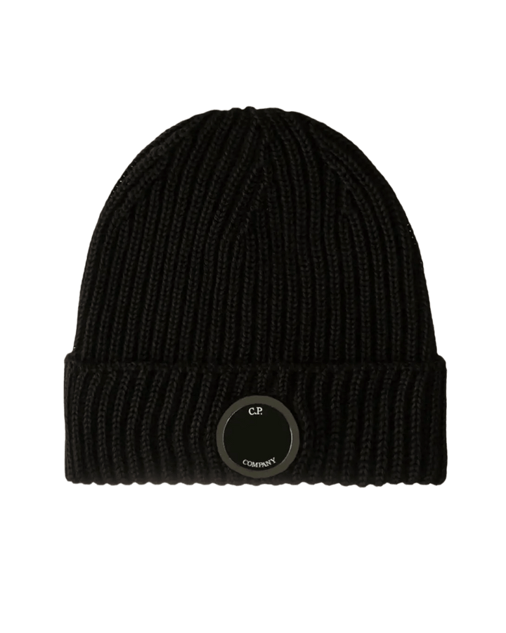 C.P. COMPANY - Bonnet Merino Wool Lens Beanie Noir - Lothaire