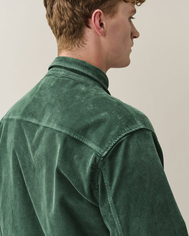 C.P. COMPANY - Chemise en velours côtelé Lens Vert pin - Lothaire