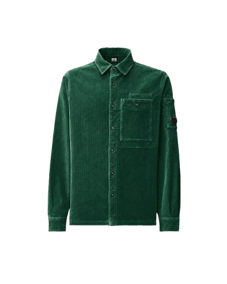 C.P. COMPANY - Chemise en velours côtelé Lens Vert pin - Lothaire