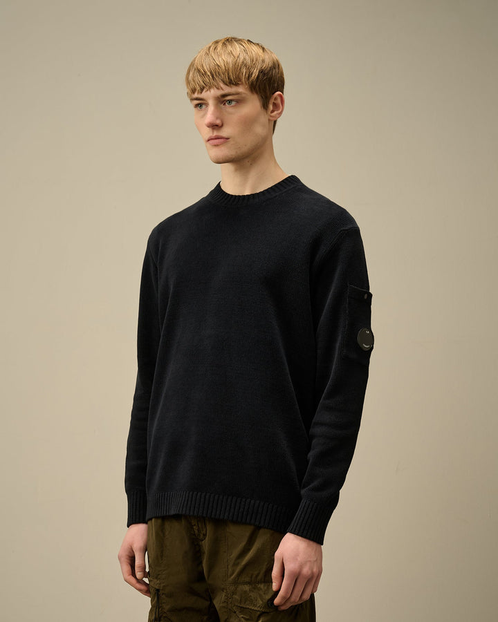 C.P. COMPANY - Chenille Cotton Lens Crewneck Knit - Lothaire