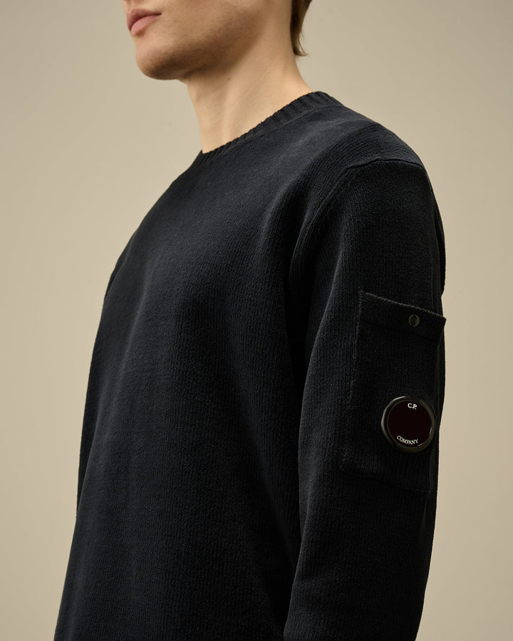 C.P. COMPANY - Chenille Cotton Lens Crewneck Knit - Lothaire