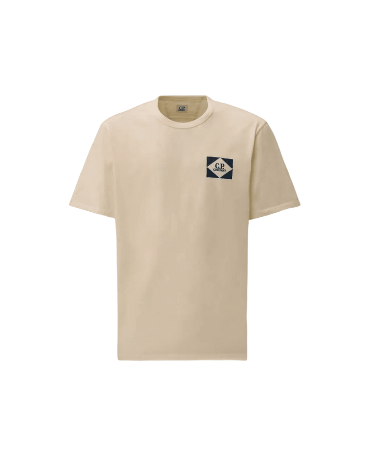 C.P. COMPANY - Compact 20/1 Jersey Short Sleeve Logo T-Shirt Blanc cassé - Lothaire