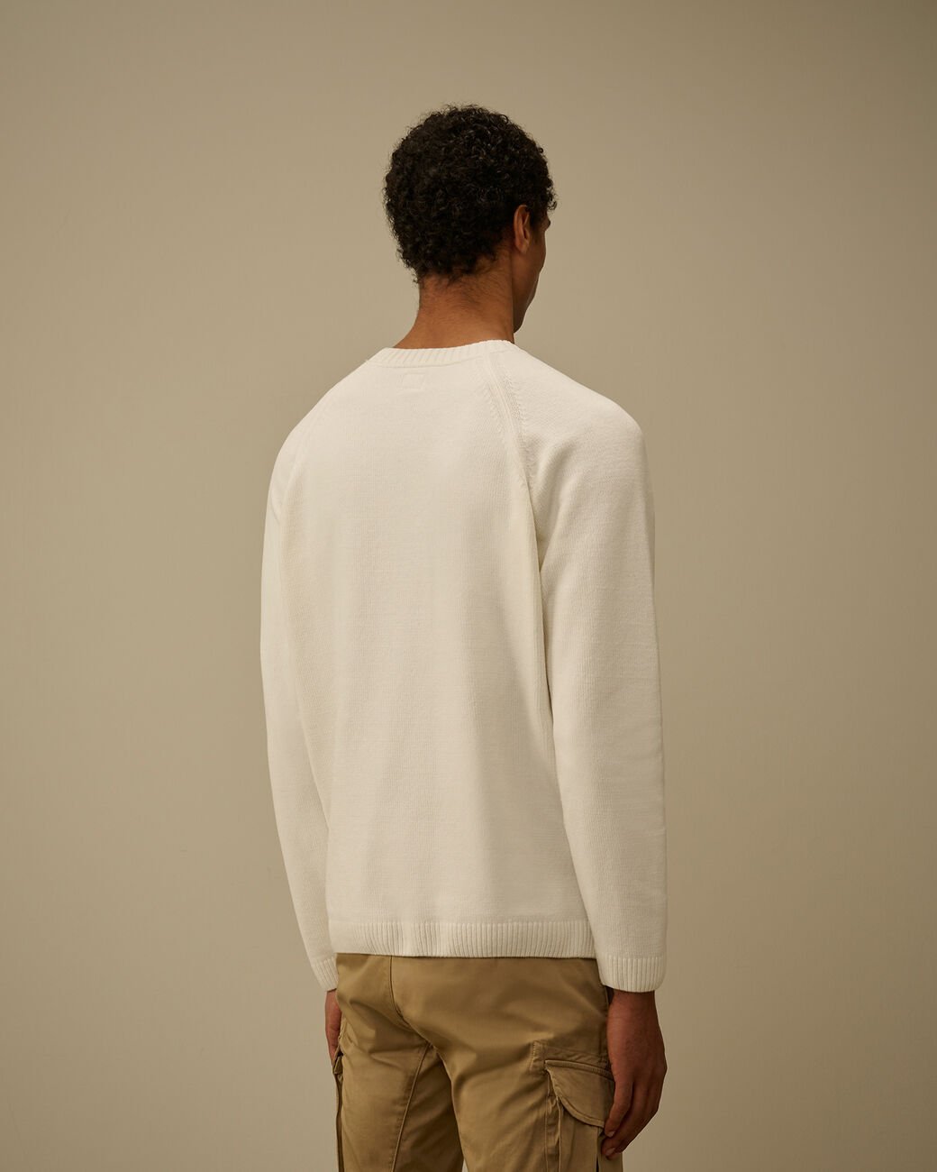 C.P. COMPANY - Cotton Chenille Crewneck Lens Sweater Blanc - Lothaire