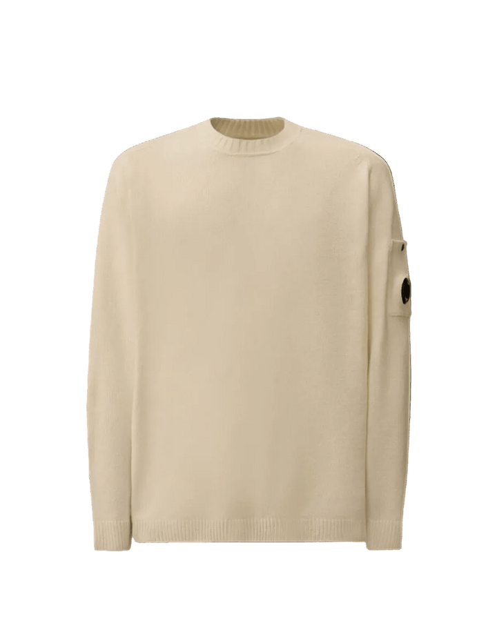 C.P. COMPANY - Cotton Chenille Crewneck Lens Sweater Blanc - Lothaire