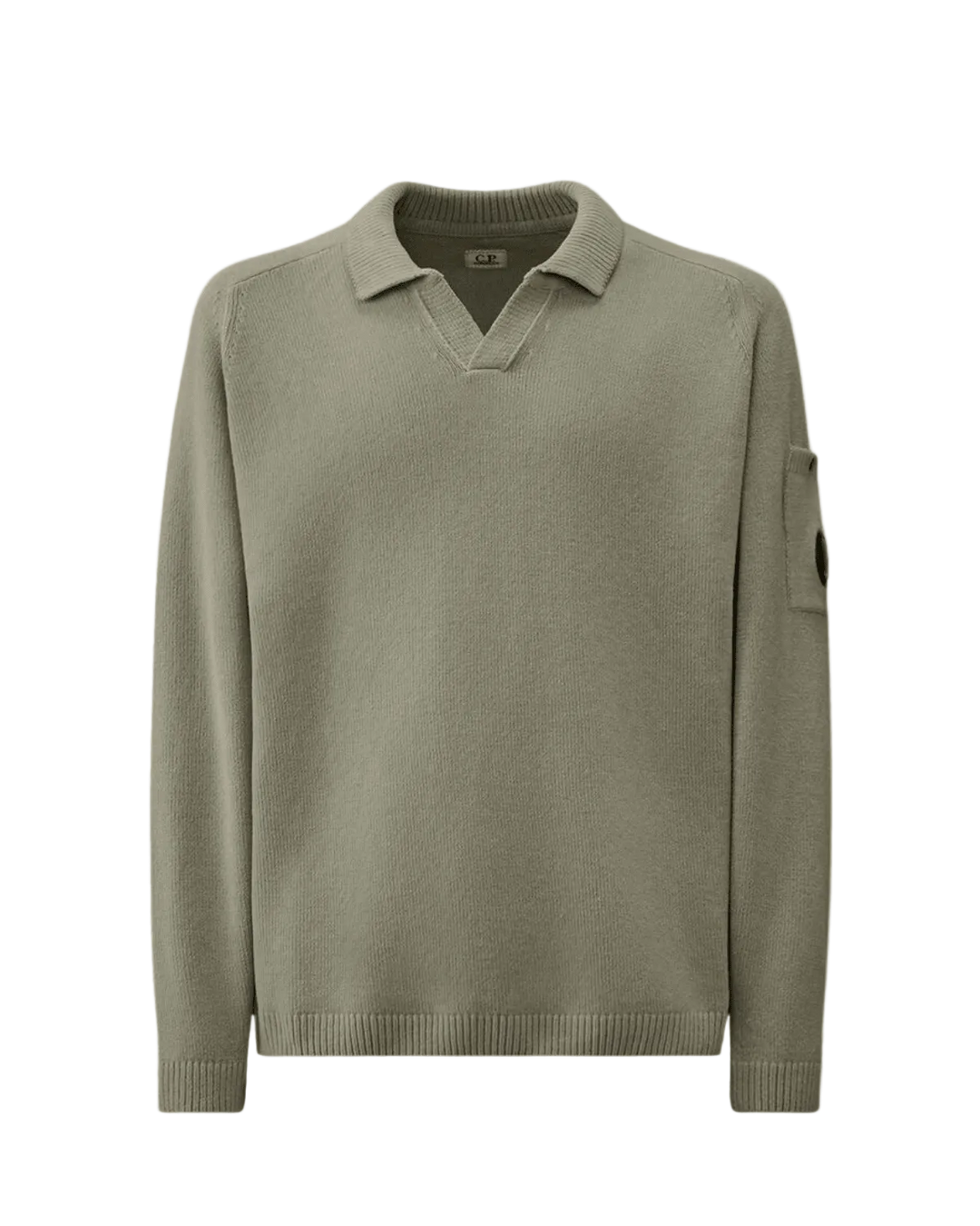 C.P. COMPANY - Cotton Chenille Polo Lens Sweater Bleu clair - Lothaire