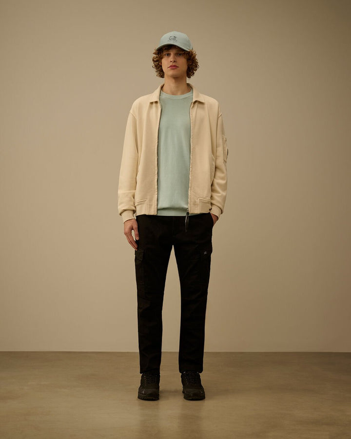 C.P. COMPANY - Cotton Crepe Crewneck Lens Sweater Bleu brume - Lothaire