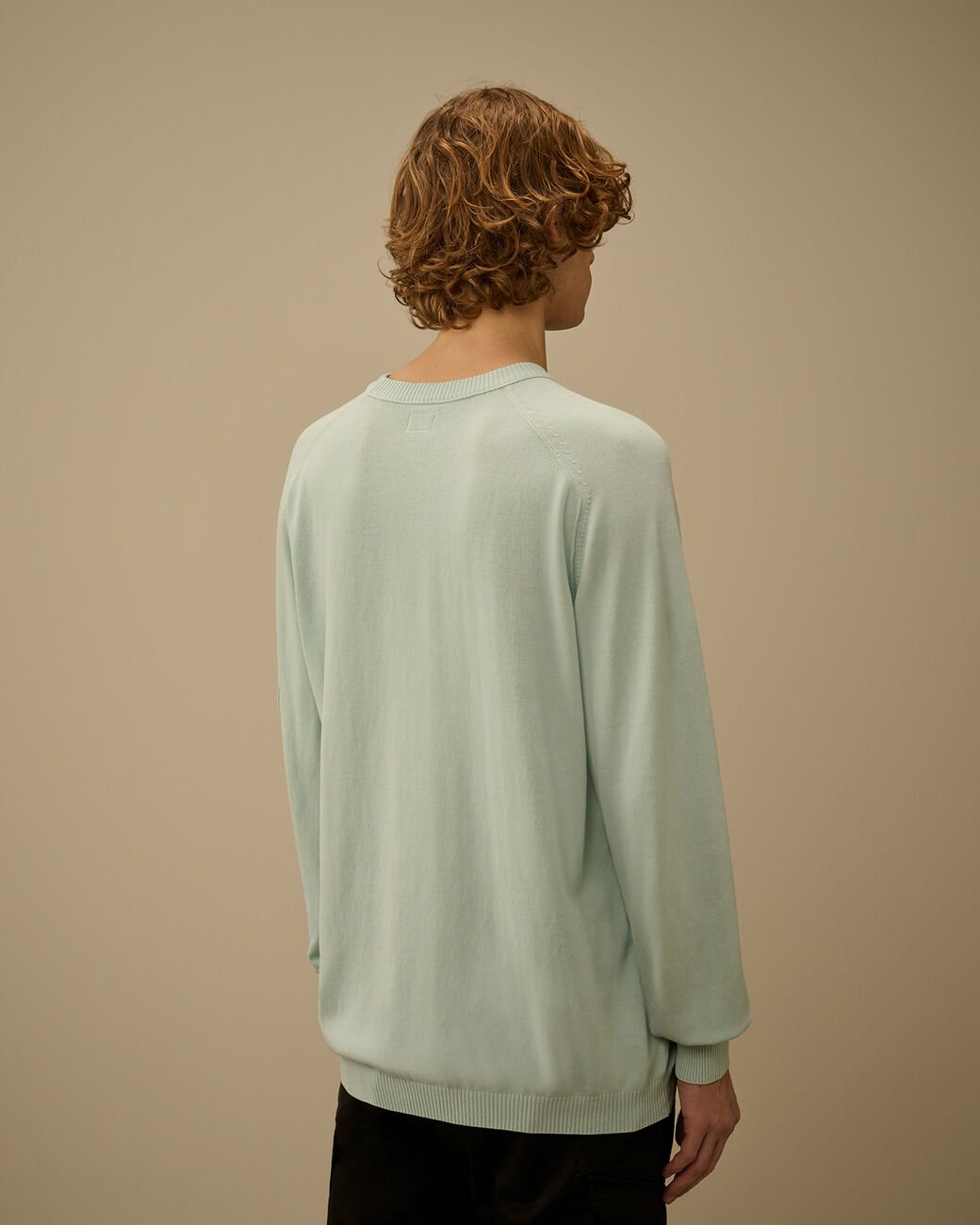 C.P. COMPANY - Cotton Crepe Crewneck Lens Sweater Bleu brume - Lothaire