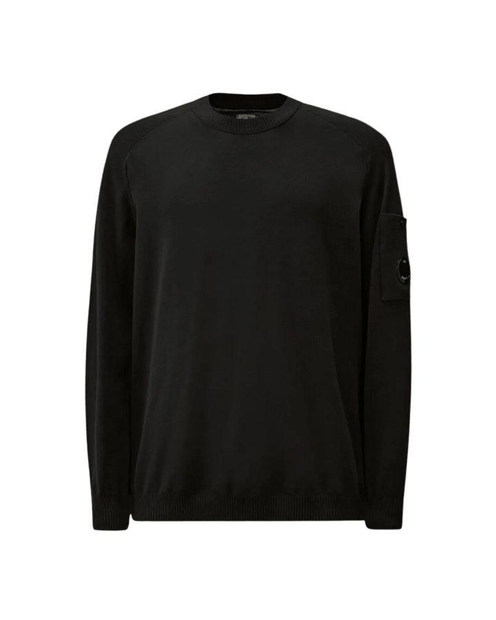 C.P. COMPANY - Cotton Crepe Crewneck Lens Sweater Bleu nuit - Lothaire