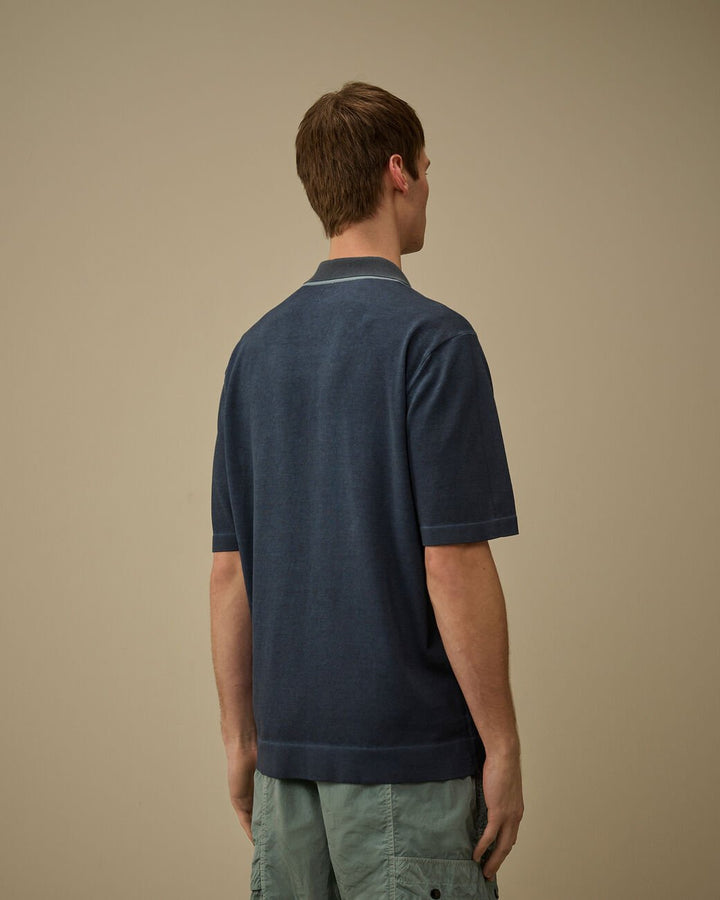 C.P. COMPANY - Cotton Crepe Double Dyed Polo Bleu nuit - Lothaire