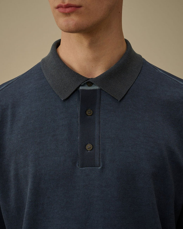 C.P. COMPANY - Cotton Crepe Double Dyed Polo Bleu nuit - Lothaire