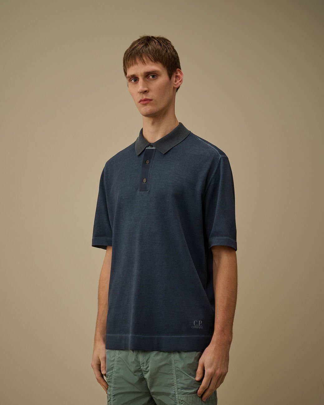 C.P. COMPANY - Cotton Crepe Double Dyed Polo Bleu nuit - Lothaire
