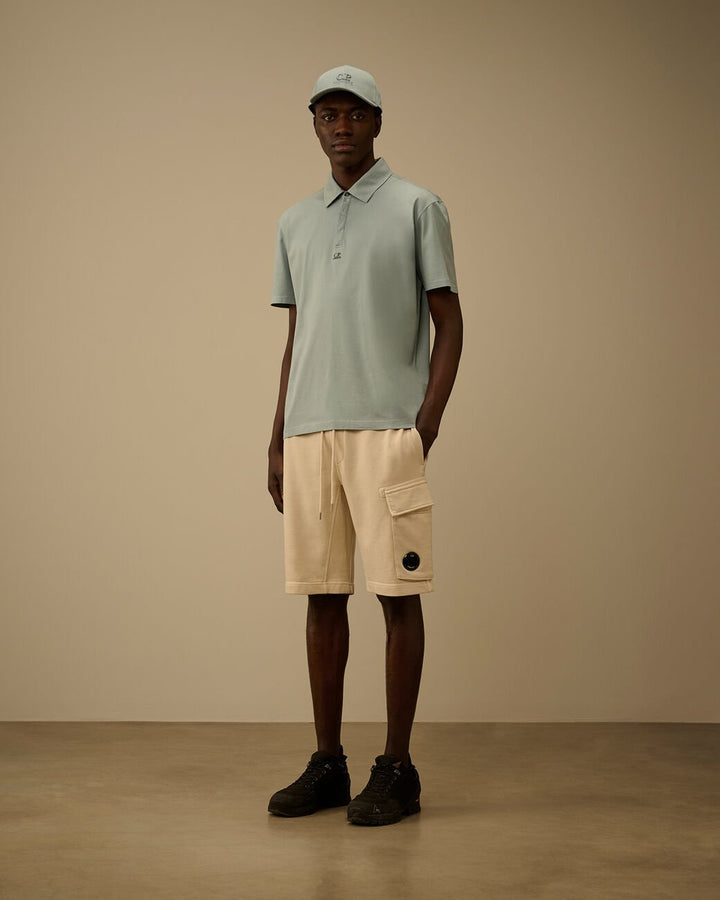 C.P. COMPANY - Cotton Diagonal Fleece Cargo Sweatshorts Beige - Lothaire