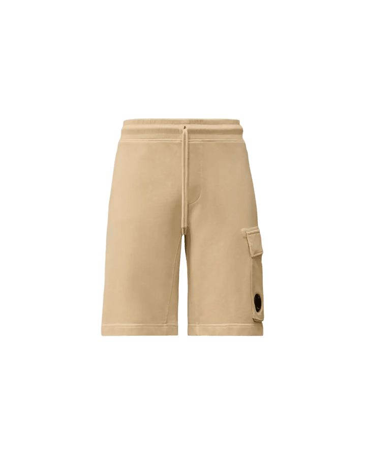 C.P. COMPANY - Cotton Diagonal Fleece Cargo Sweatshorts Beige - Lothaire