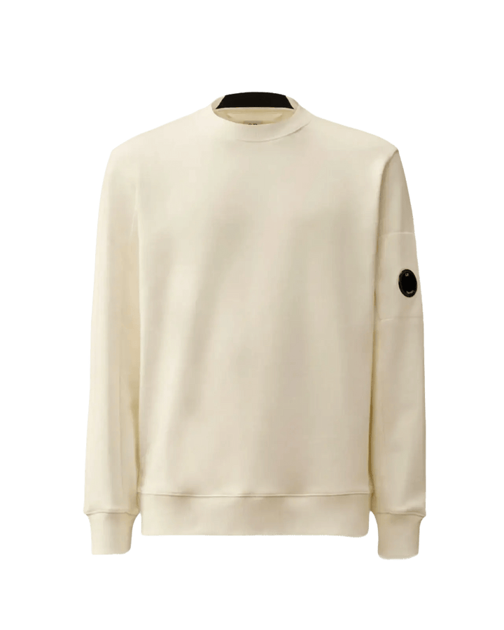 C.P. COMPANY - Diagonal Raised Fleece Crewneck Lens Sweatshirt - Blanc - Lothaire