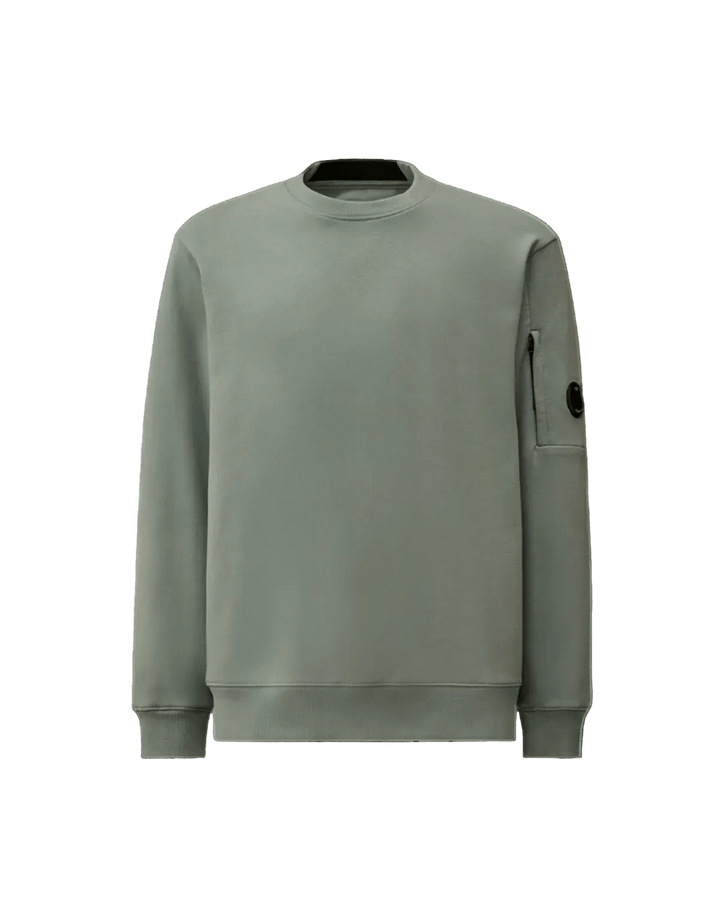 C.P. COMPANY - Diagonal Raised Fleece Crewneck Lens Sweatshirt Bleu argenté - Lothaire