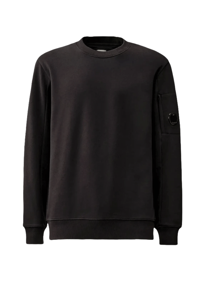 C.P. COMPANY - DIAGONAL RAISED FLEECE CREWNECK LENS SWEATSHIRT Bleu eclipse - Lothaire