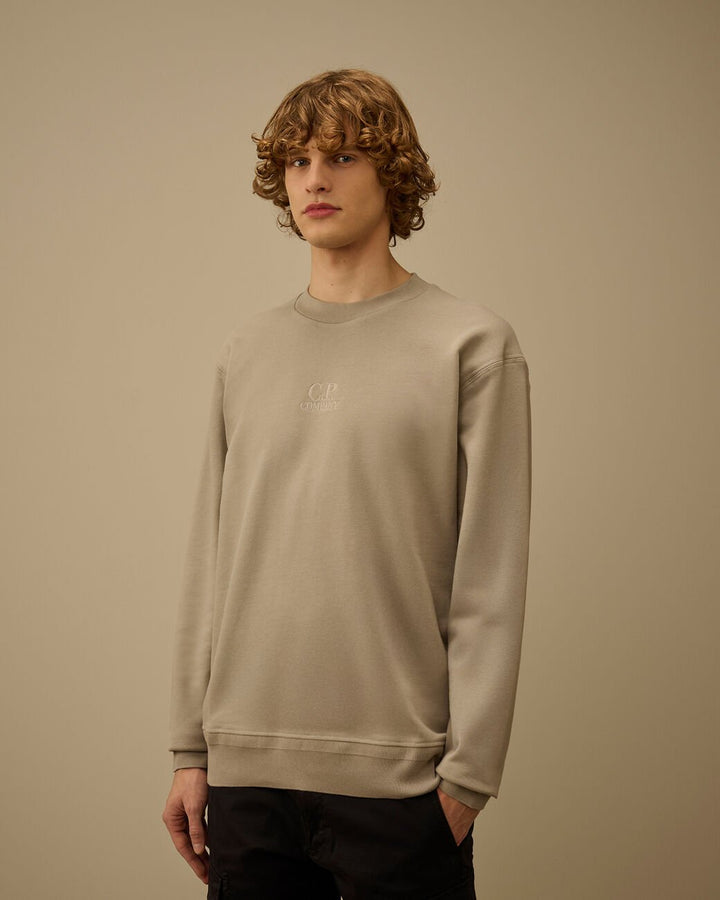 C.P. COMPANY - Diagonal Raised Fleece Crewneck Sweatshirt Beige - Lothaire