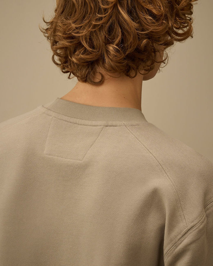 C.P. COMPANY - Diagonal Raised Fleece Crewneck Sweatshirt Beige - Lothaire