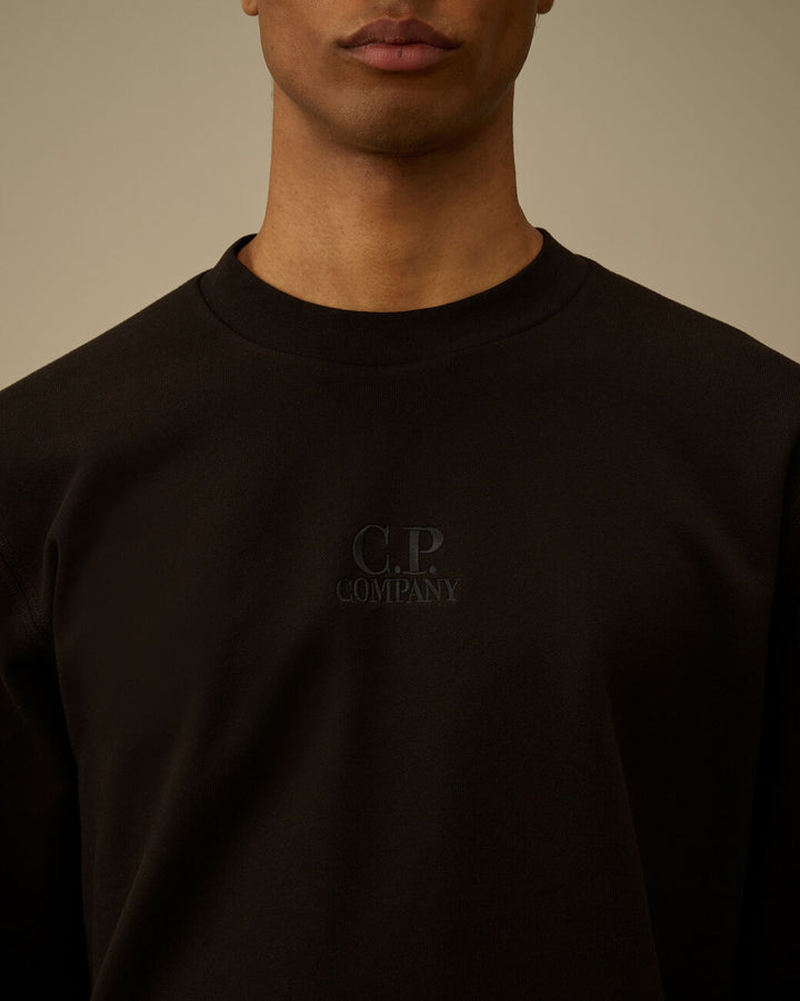 C.P. COMPANY - Diagonal Raised Fleece Crewneck Sweatshirt Noir - Lothaire