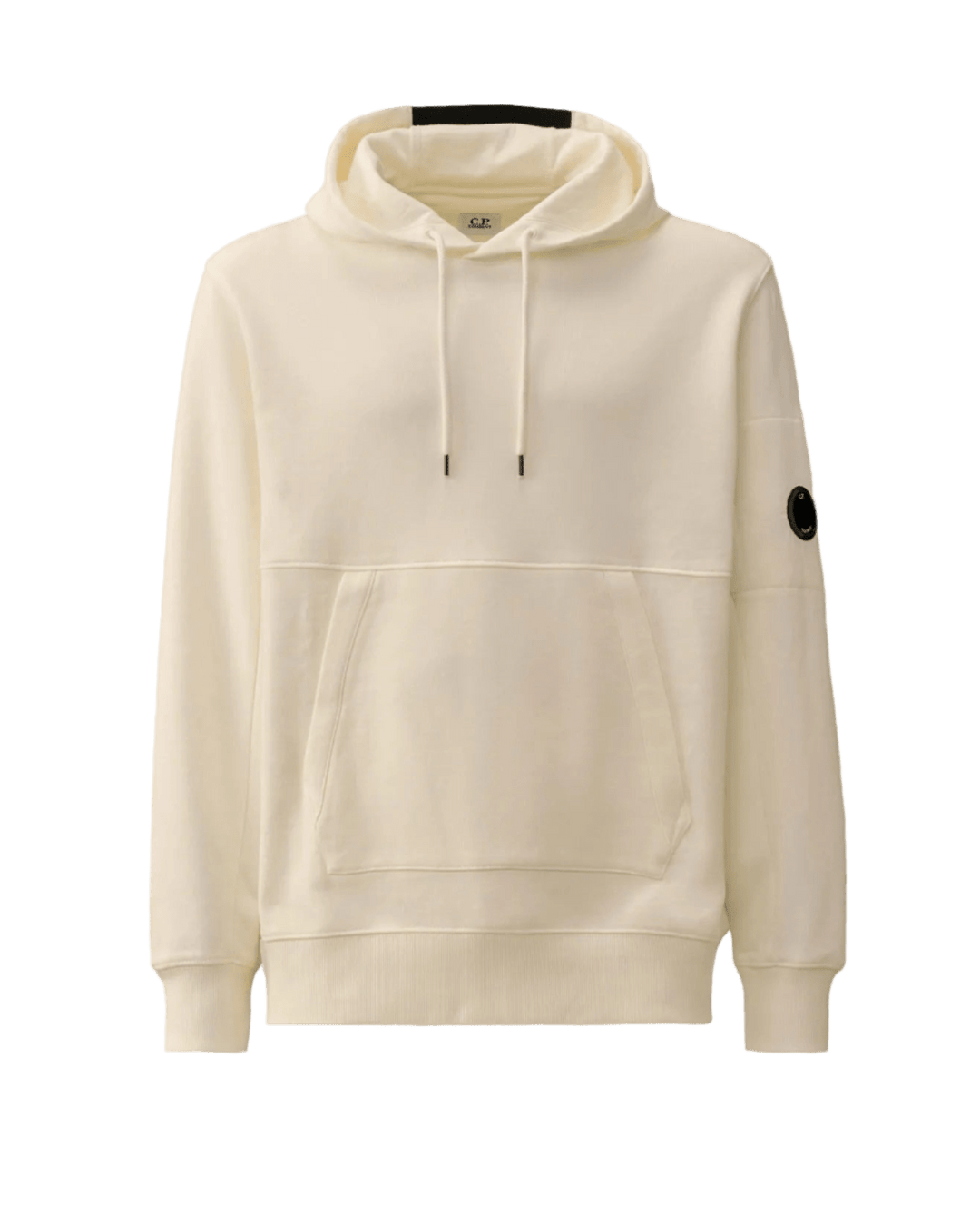 C.P. COMPANY - Diagonal Raised Fleece Hooded Lens Sweatshirt Gauze White - Lothaire