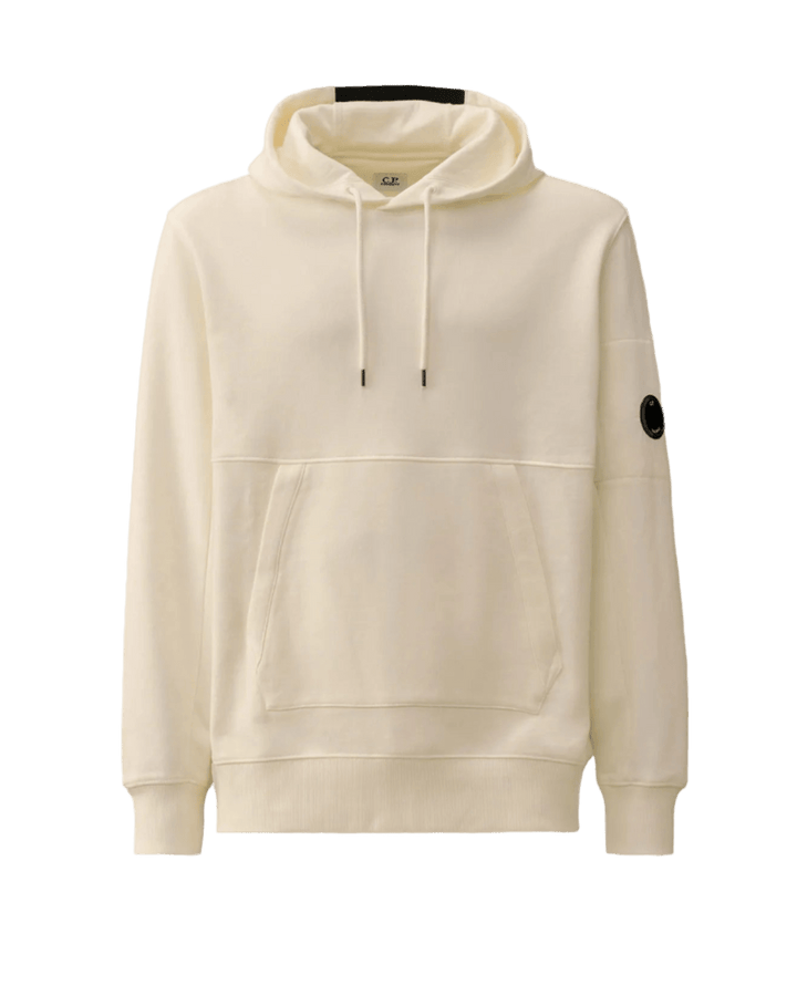 C.P. COMPANY - Diagonal Raised Fleece Hooded Lens Sweatshirt Gauze White - Lothaire