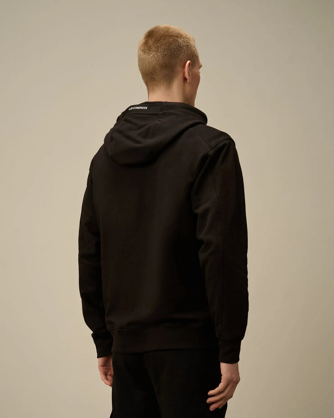 C.P. COMPANY - Diagonal Raised Fleece Hooded Sweatshirt - Noir - Lothaire