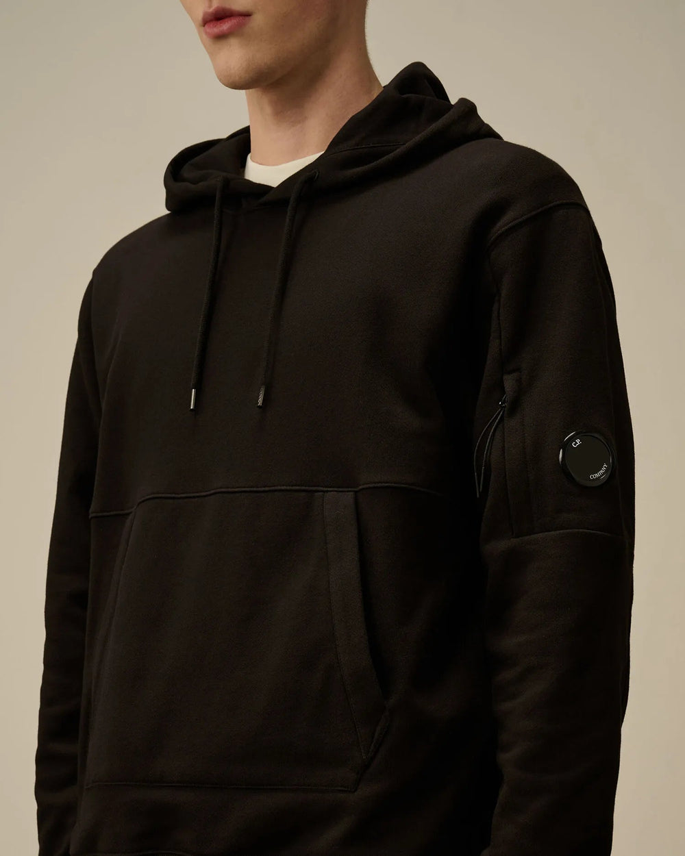 C.P. COMPANY - Diagonal Raised Fleece Hooded Sweatshirt - Noir - Lothaire