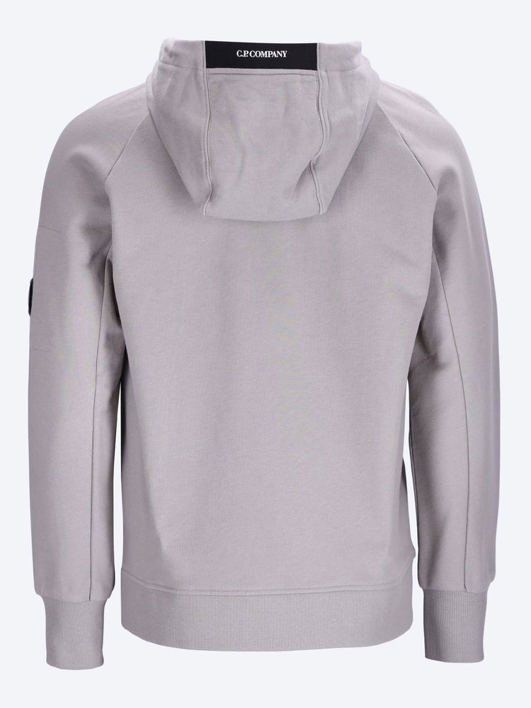 C.P. COMPANY - Diagonal Raised Fleece Zip Hooded Lens Sweatshirt Dove - Lothaire
