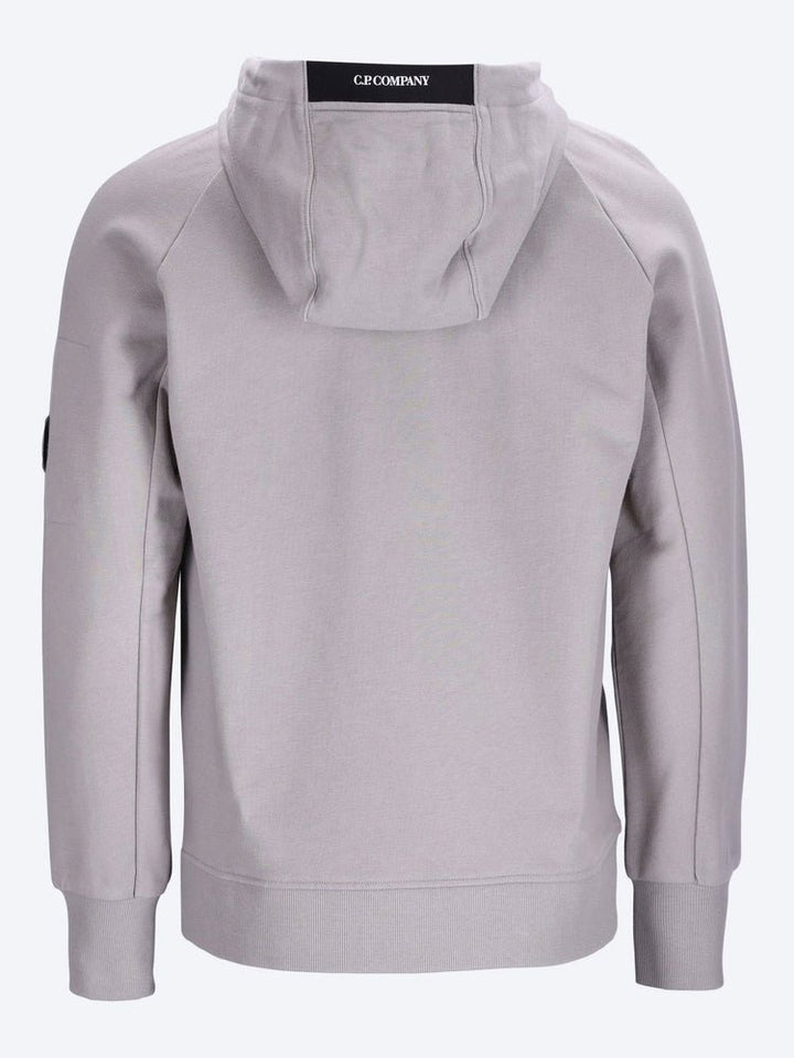 C.P. COMPANY - Diagonal Raised Fleece Zip Hooded Lens Sweatshirt Dove - Lothaire