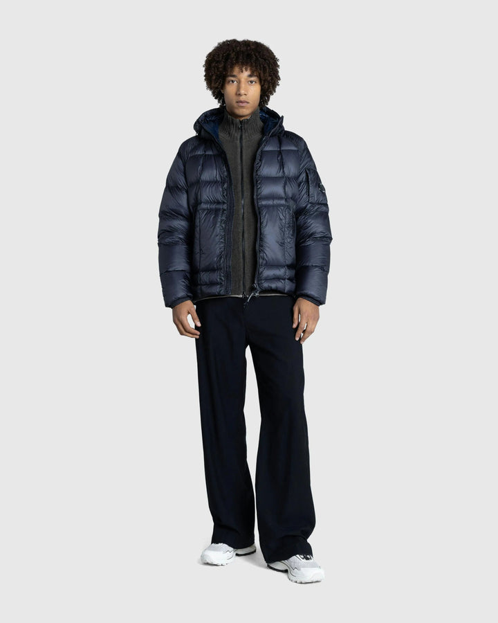 C.P. COMPANY - Doudoune D.D. Shell Hooded Down Puffer Jacket Bleu Total Eclipse - Lothaire