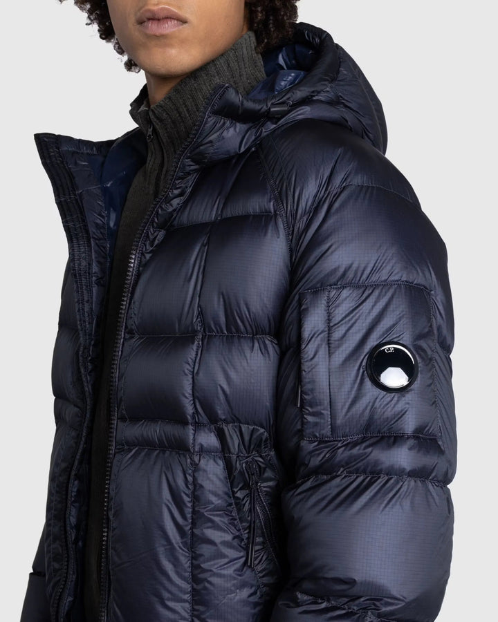 C.P. COMPANY - Doudoune D.D. Shell Hooded Down Puffer Jacket Bleu Total Eclipse - Lothaire