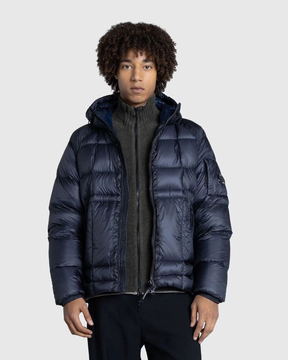 C.P. COMPANY - Doudoune D.D. Shell Hooded Down Puffer Jacket Bleu Total Eclipse - Lothaire