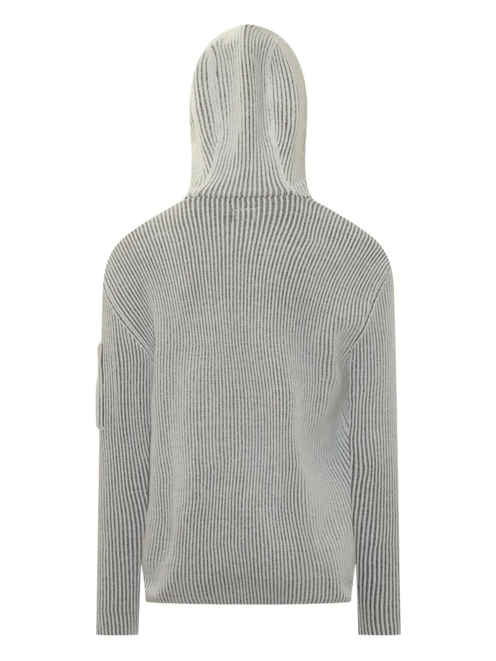 C.P. COMPANY - Hooded Ribbed Cardigan Gris - Lothaire