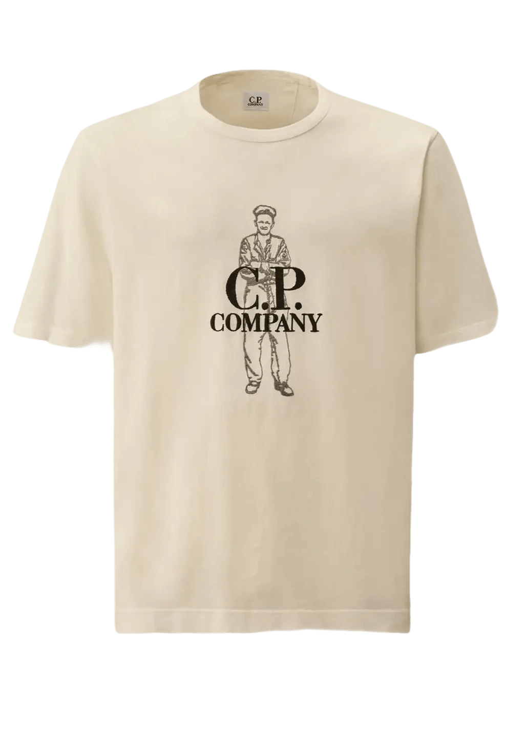 C.P. COMPANY - JERSEY LOGO T - SHIRT Blanc - Lothaire