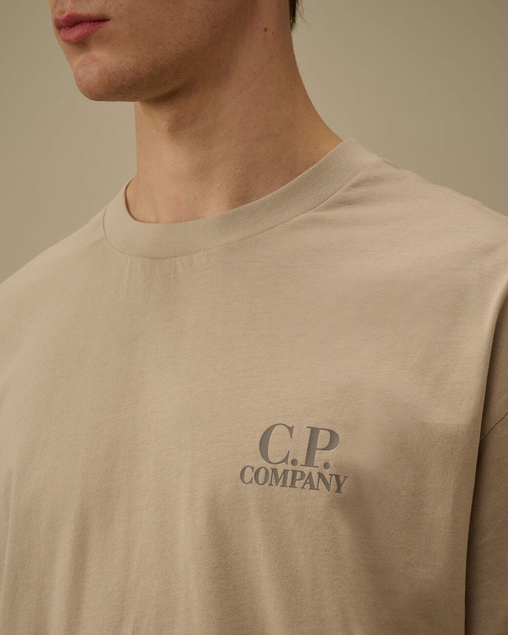 C.P. COMPANY - Jersey Short Sleeve Logo T-Shirt Dove - Lothaire