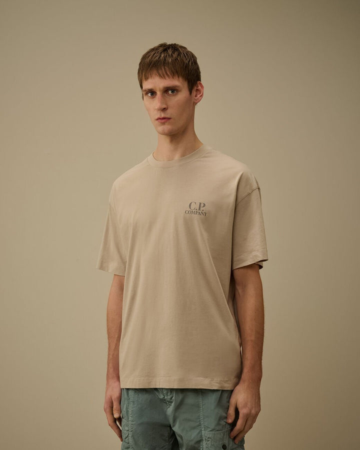 C.P. COMPANY - Jersey Short Sleeve Logo T-Shirt Dove - Lothaire