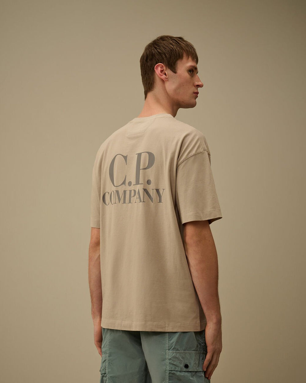 C.P. COMPANY - Jersey Short Sleeve Logo T-Shirt Dove - Lothaire