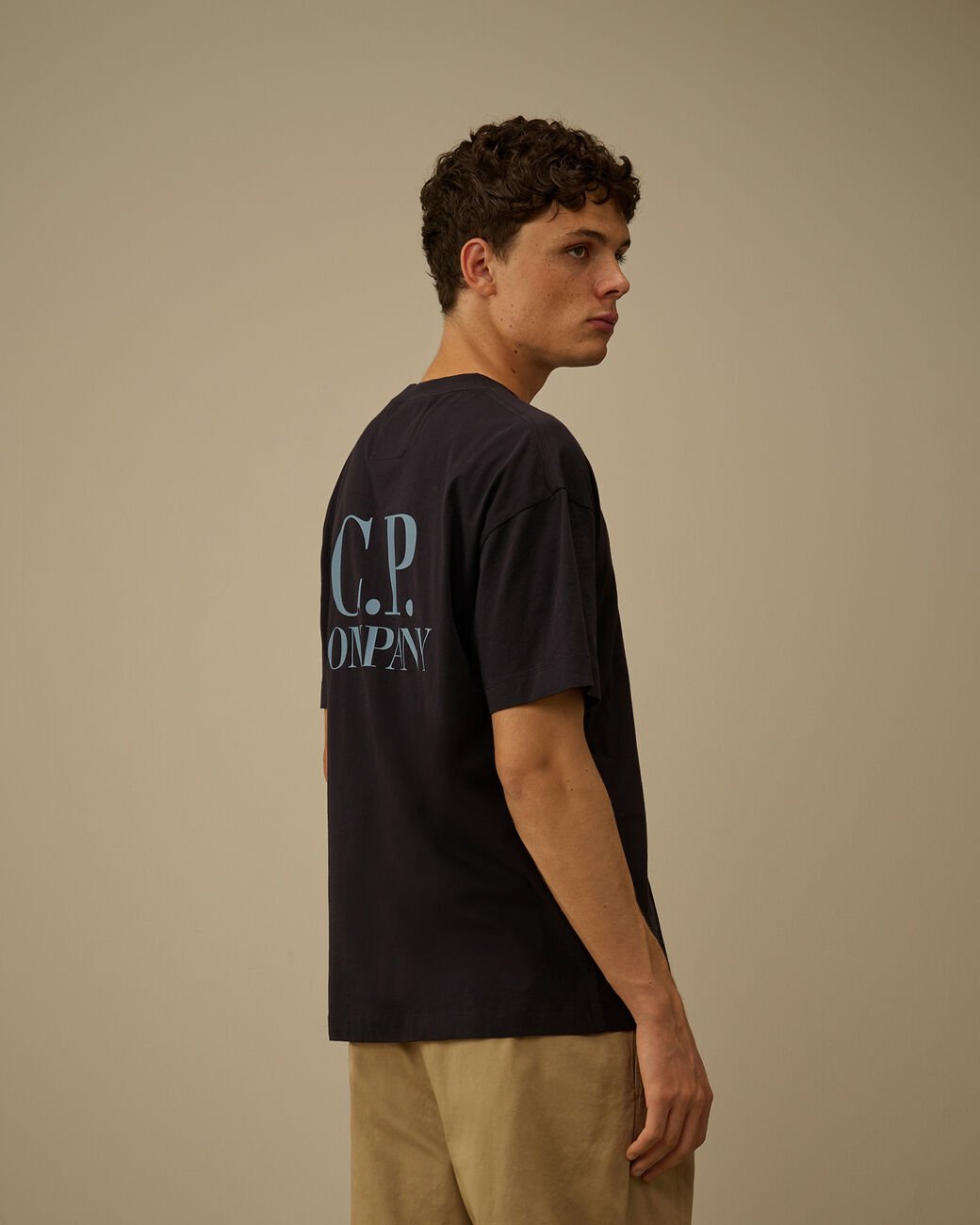 C.P. COMPANY - Jersey Short Sleeve Logo T-Shirt Total Eclipse - Lothaire