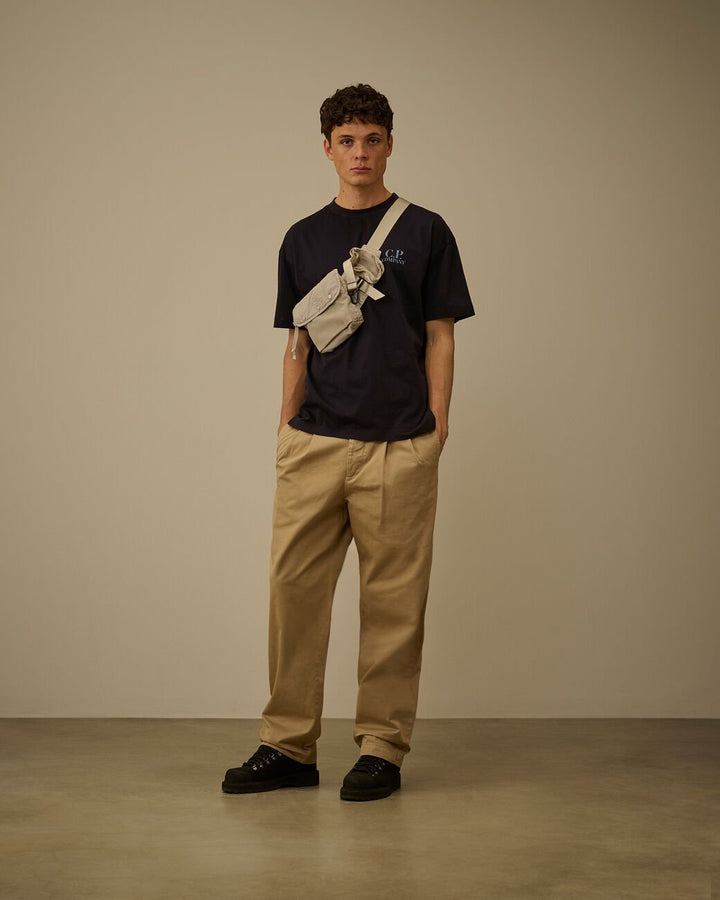 C.P. COMPANY - Jersey Short Sleeve Logo T-Shirt Total Eclipse - Lothaire