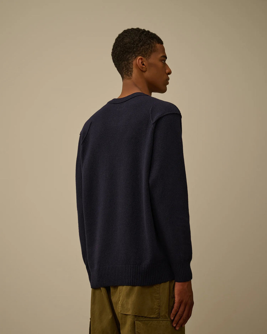 C.P. COMPANY - Lambswool GRS Crewneck Lens Sweater Total Eclipse - Lothaire