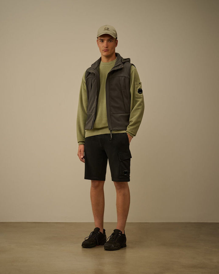 C.P. COMPANY - Light Fleece Cargo Lens Shorts Noir - Lothaire