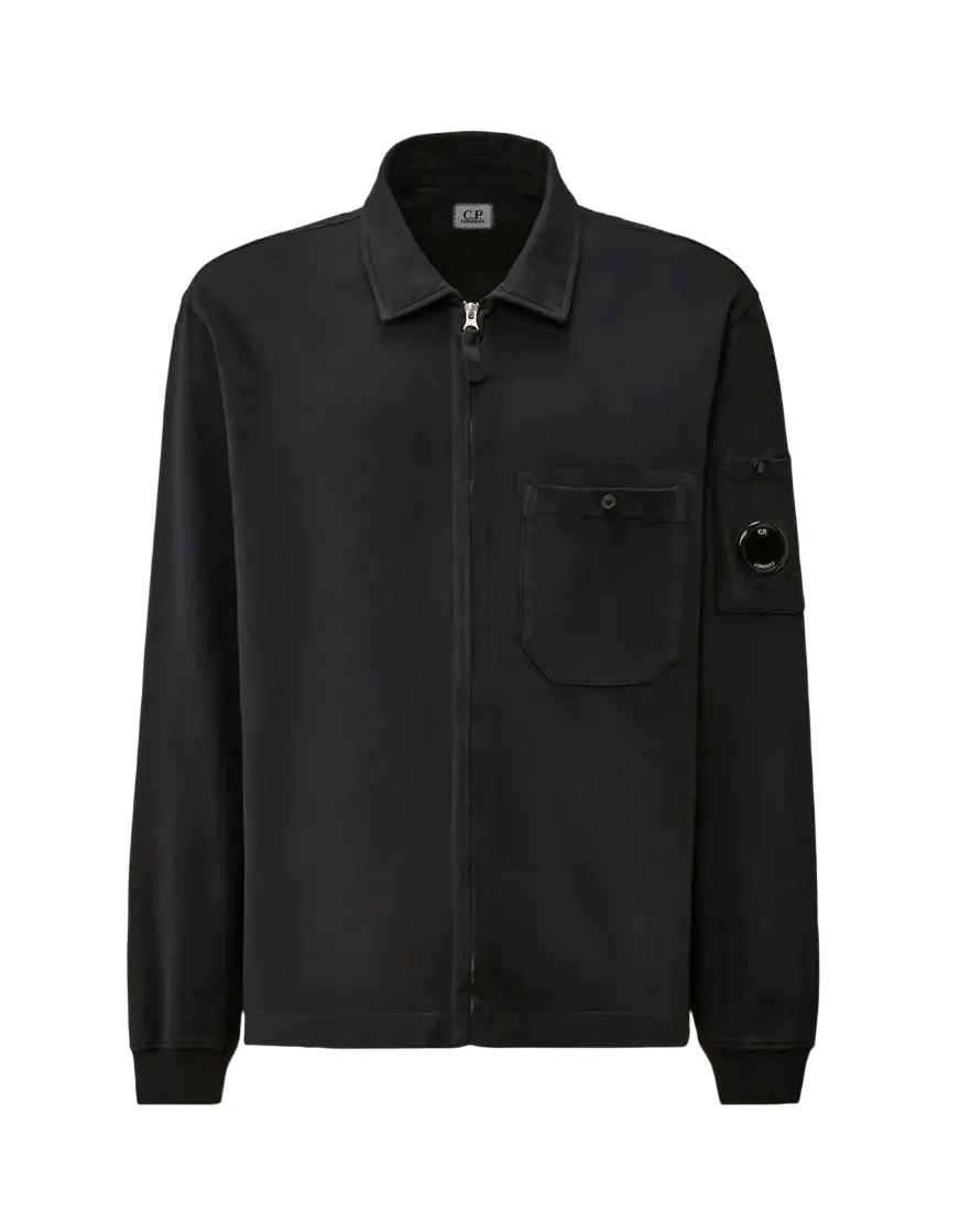 C.P. COMPANY - Light Fleece Full Zip Sweatshirt bleu total eclipse - Lothaire