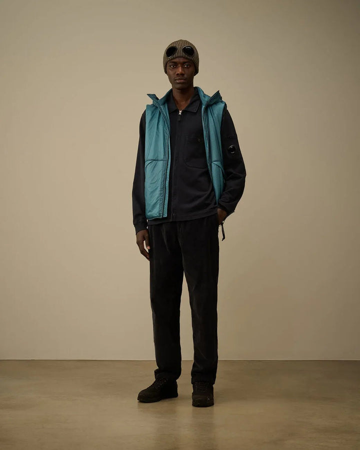 C.P. COMPANY - Light Fleece Full Zip Sweatshirt bleu total eclipse - Lothaire