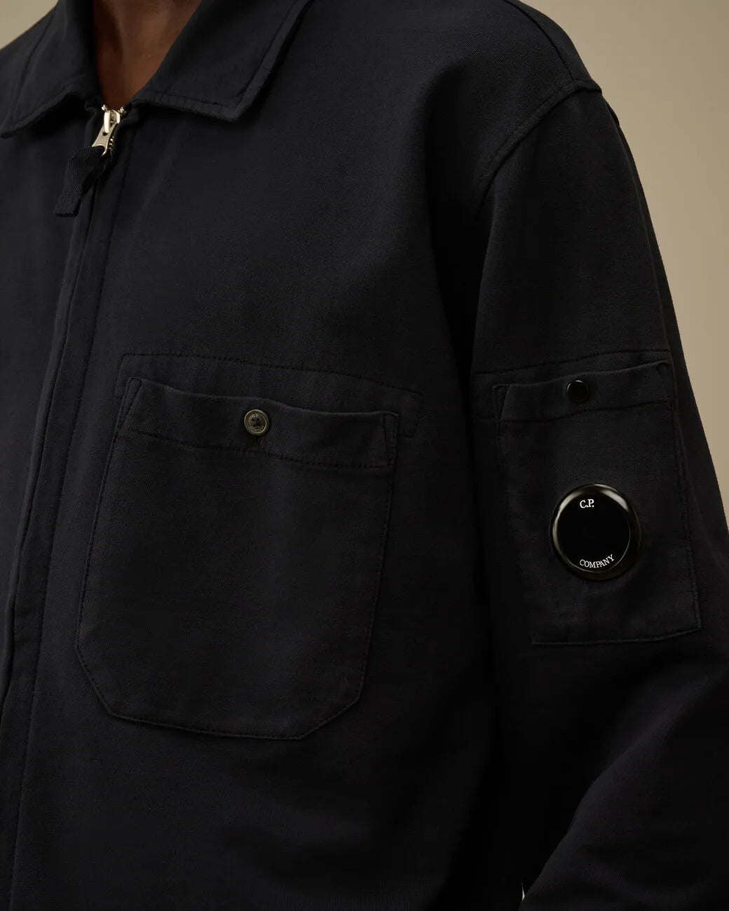 C.P. COMPANY - Light Fleece Full Zip Sweatshirt bleu total eclipse - Lothaire