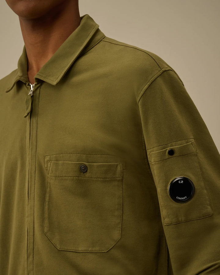 C.P. COMPANY - Light Fleece Full Zip Sweatshirt Capers - Lothaire