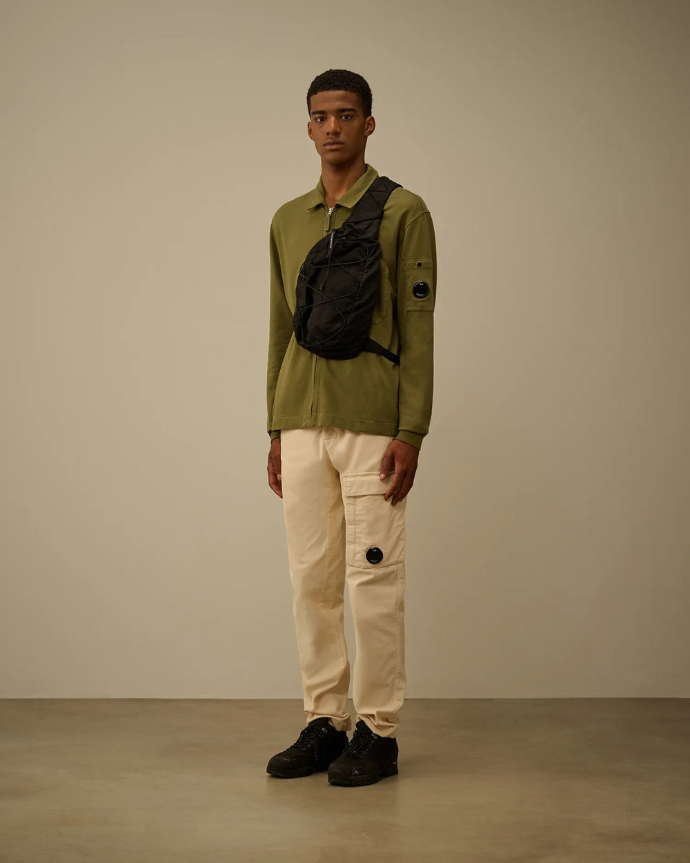 C.P. COMPANY - Light Fleece Full Zip Sweatshirt Capers - Lothaire