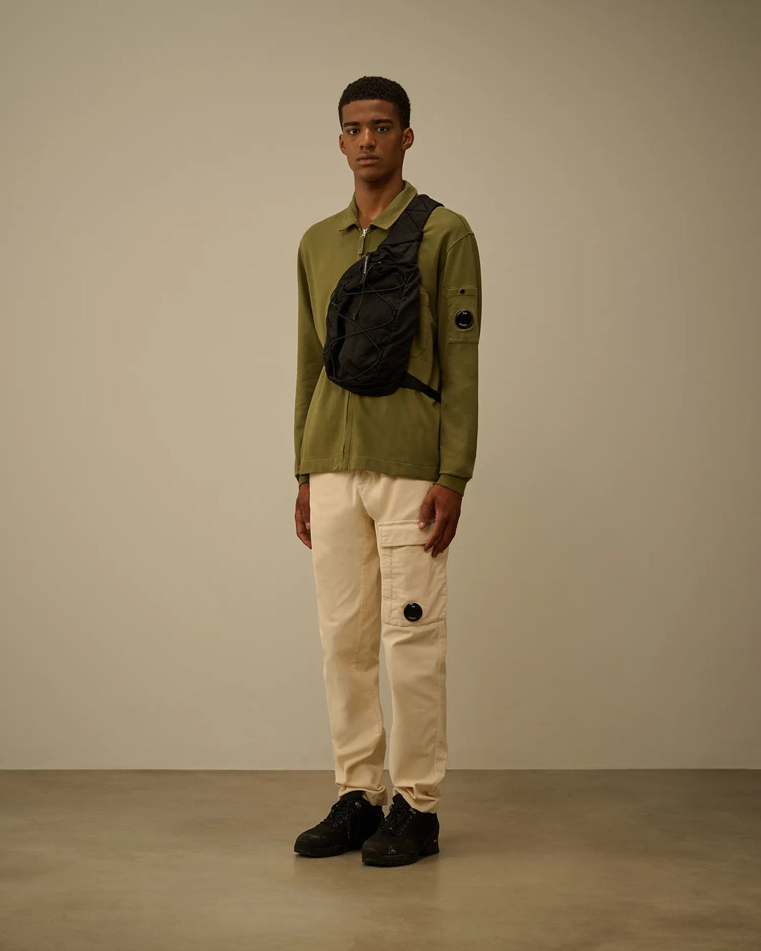 C.P. COMPANY - Light Fleece Full Zip Sweatshirt Capers - Lothaire